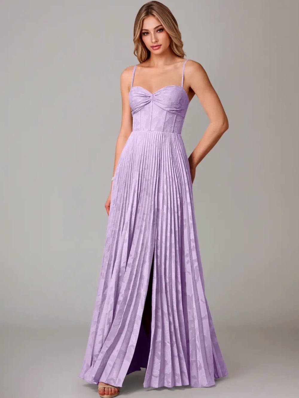 Lilac plus formal dress with matching wrap